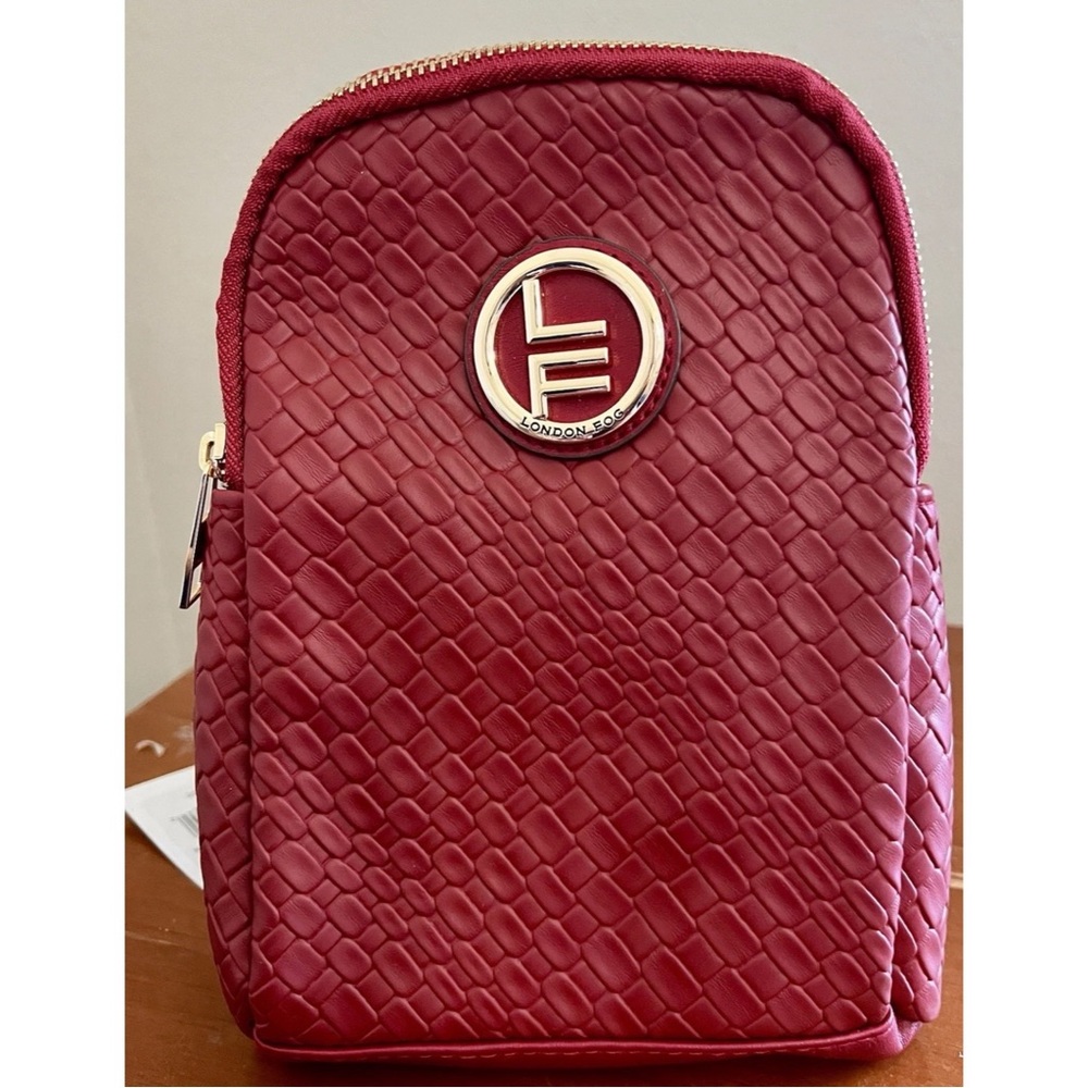 London Fog Red Textured Sling Bag